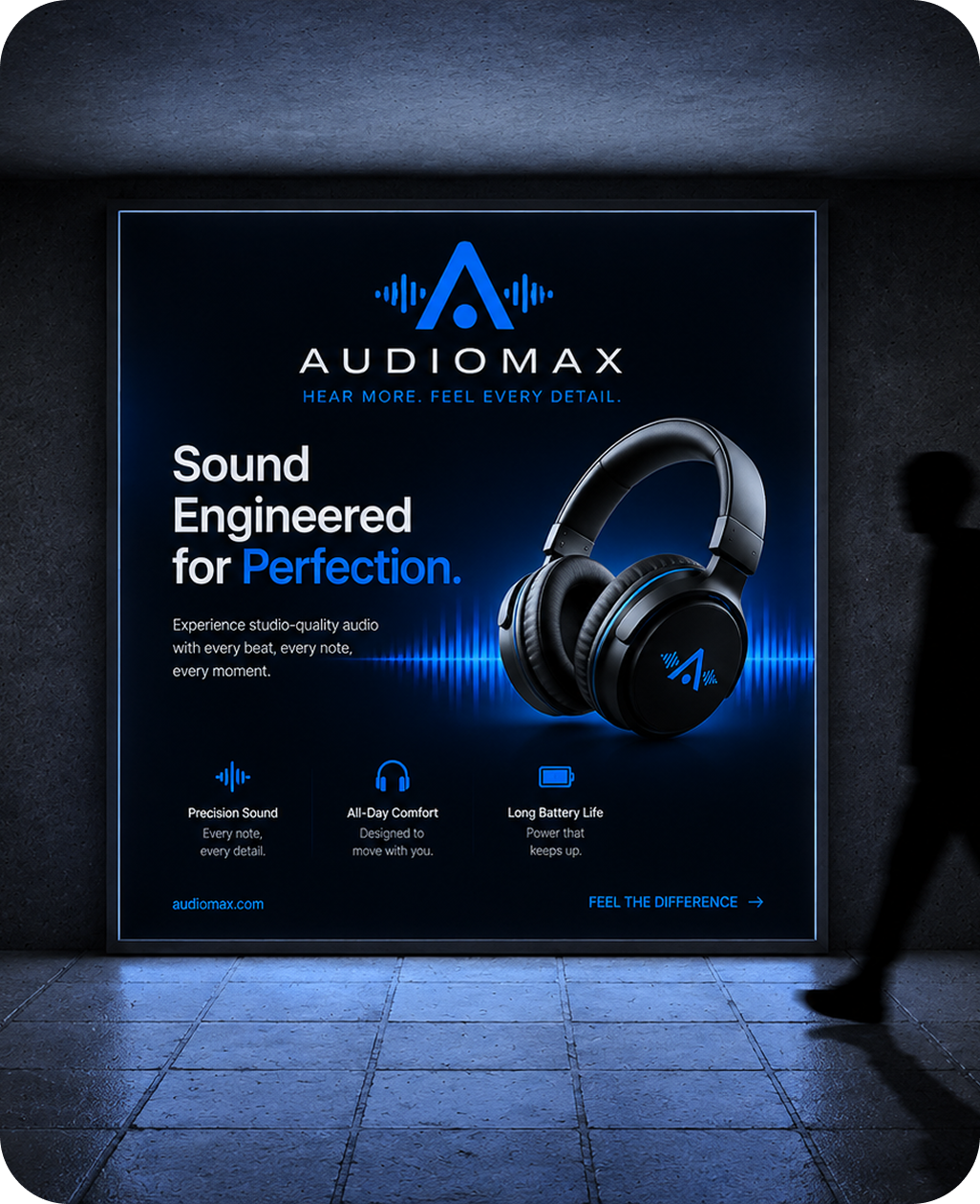 Audiomax Subway Billboard Campaign